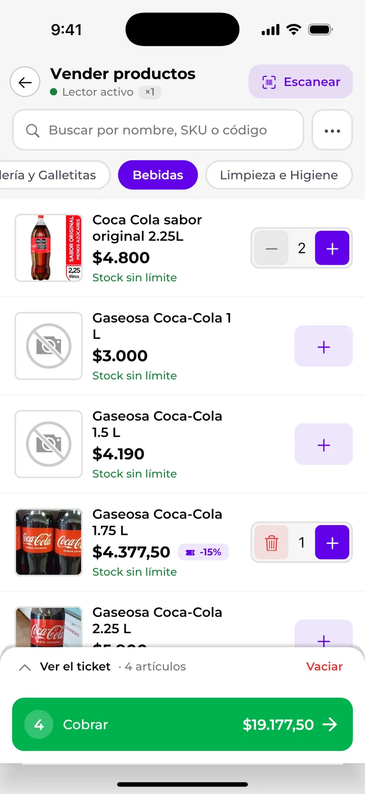 Caja POS en la app de chambaclub