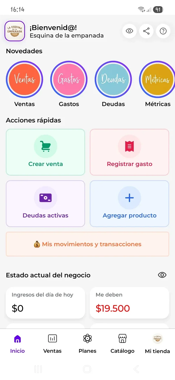 Cobrar una venta, paso 1: Abrís la app