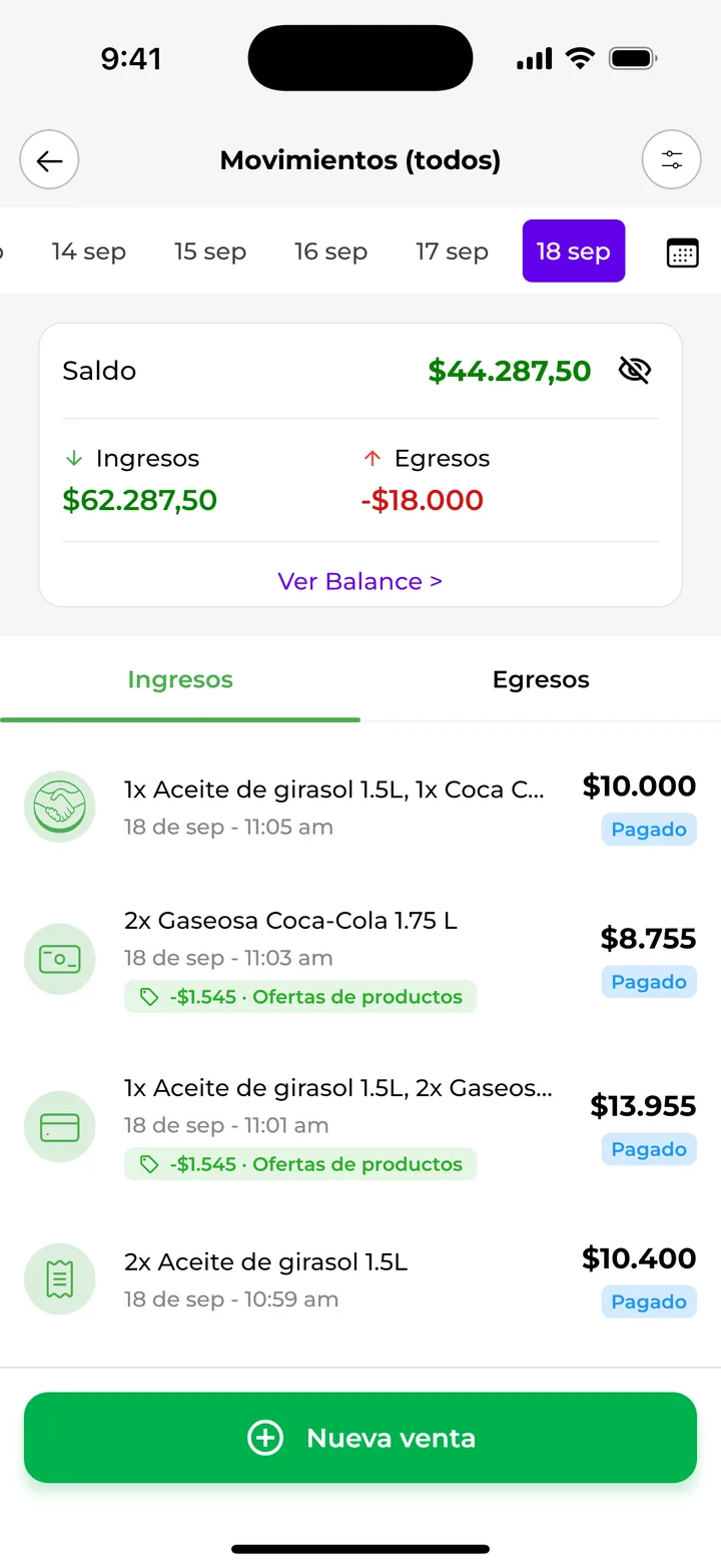Cada venta en la app de chambaclub