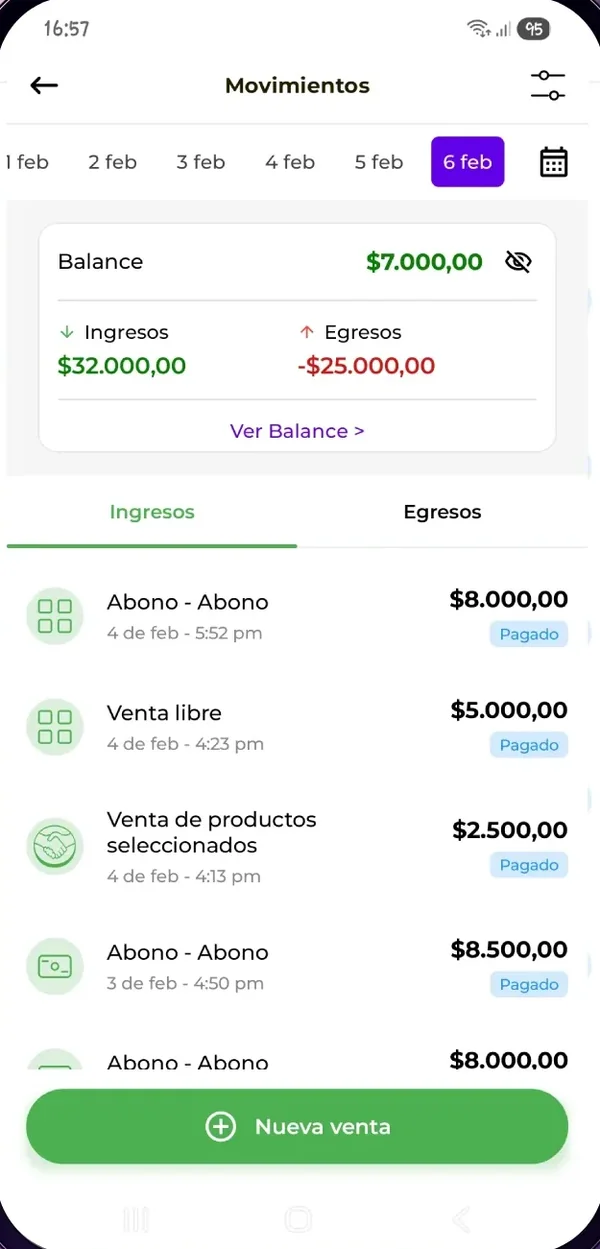 Cobrar una venta, paso 3: Queda registrada