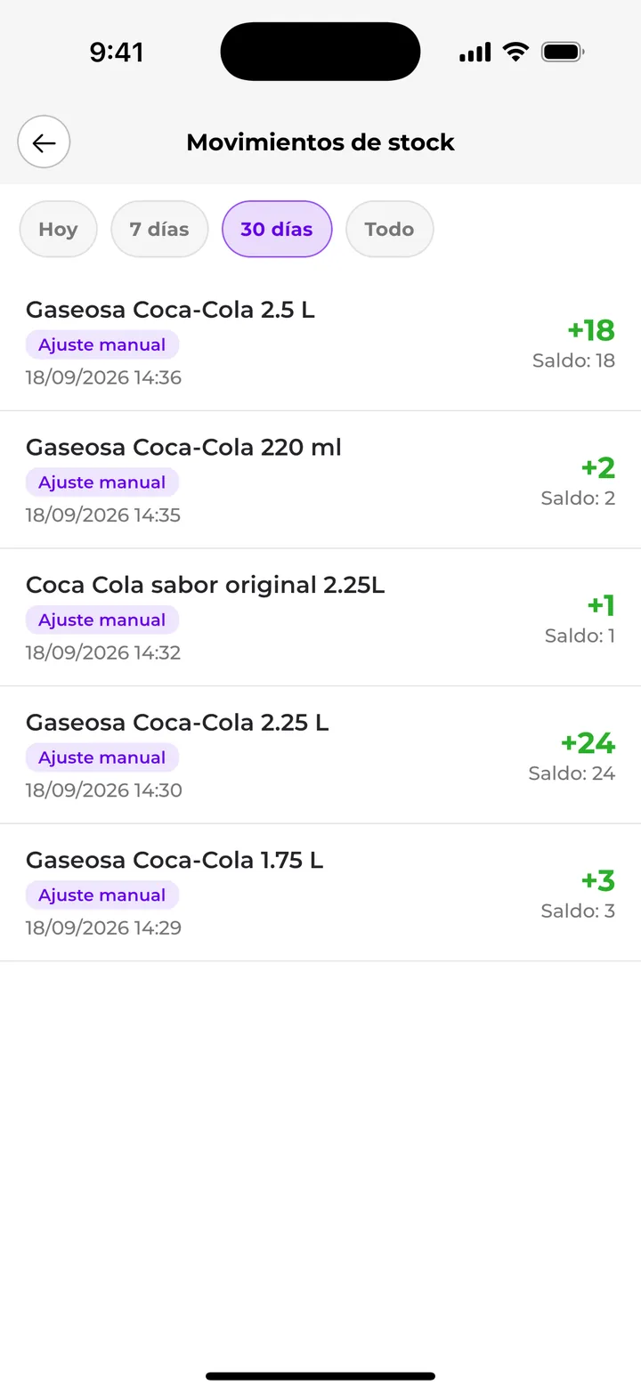Cada movimiento queda anotado: la gestión de stock de chambaclub en el celular