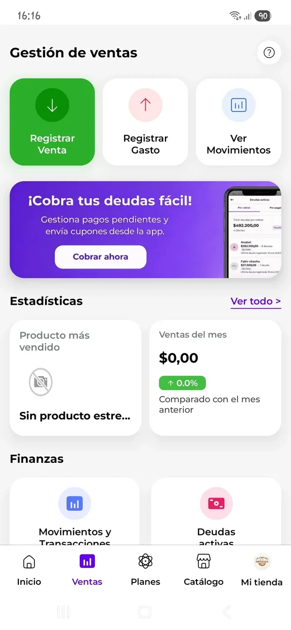 La Caja POS de chambaclub en el celular